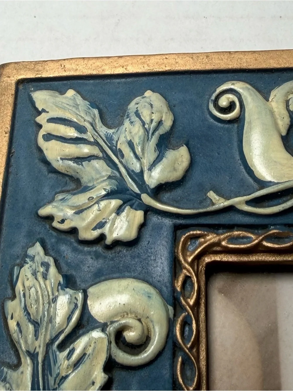 Vintage Blue Gold Damask Royal Picture Photo Frame Square Decorative Rococo